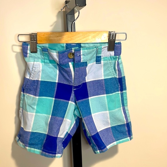 Janie & Jack blue and green plaid shorts size 3 - Picture 1 of 2